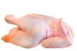Side close-up of raw chicken on transparent background.