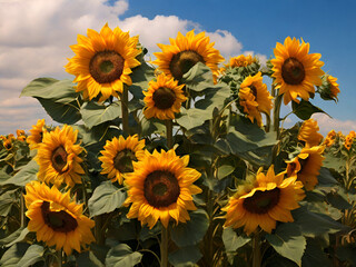  Sunflowers with vibrant yellow color and large size, sunflowers symbolize adoration and longevity