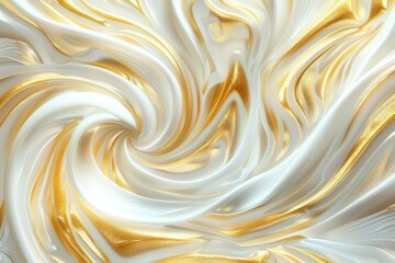 Wall Mural - abstract white and gold swirling background