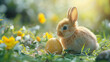 Cute yellow bunny Easter egg