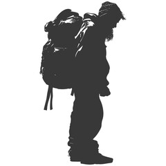 Wall Mural - Silhouette homeless black color only full body