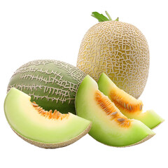 Sticker - Honeydew melon sweet fruits white background