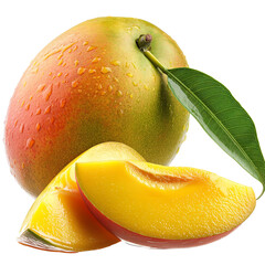 Canvas Print - Mango fresh fruits on white background
