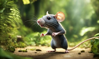 Poster - rat on a branch