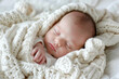 © romanets_v - Peaceful Sleeping Baby Wrapped in White Blanket