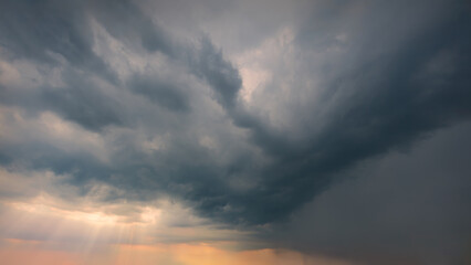 Wall Mural - Stormy sunset sky with clouds as beautiful natural background