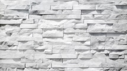 Wall Mural - A white marble bricks wall serves as a seamless background pattern, suitable for interior design projects with its high-resolution texture.