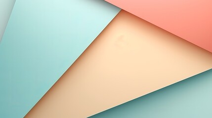 Poster - Abstract pastel-colored paper texture background embodies minimalism, featuring geometric shapes and lines in soft pastel hues.