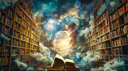 Abstract Cosmic Sky, Universe Exploration, Nebula and Stars in Night, Concept of Astronomy and Fantasy
