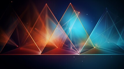 Canvas Print - An abstract tetrahedron background offers available copy space, suitable for business cards and web designs.