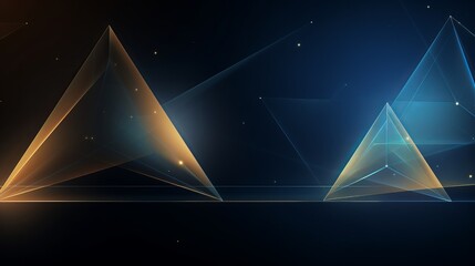 Poster - An abstract tetrahedron background offers available copy space, suitable for business cards and web designs.