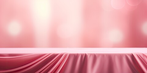 Sticker - Blurred curtain backdrop behind pink table