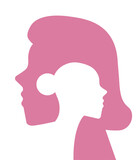 Fototapeta Kosmos - Female profile silhouette. International women's day