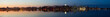 Timelapse panorama of Madison Wisconsin from sunset to night across Lake Monona