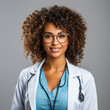 Portrait of happy beautiful Caucasian female doctor who has her own practice