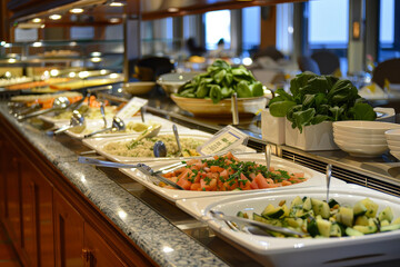 Wall Mural - A photo of a buffet table with a variety of dishes