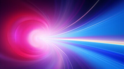 Wall Mural - Vector illustration showcases a blue and pink spinning light with a long time exposure motion blur effect.