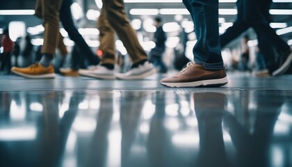 people walking in the subway