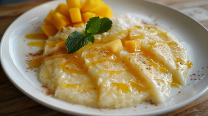 Mango coconut rice pudding delight