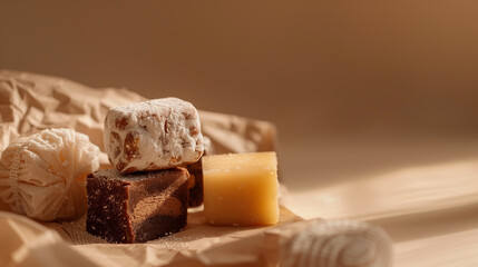 Wall Mural - close up of chocolate sweets cake traditional homemade confectionary