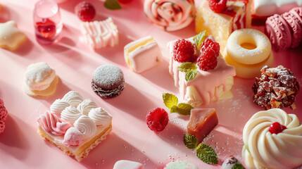 Wall Mural - Traditional European desserts, sweets candy