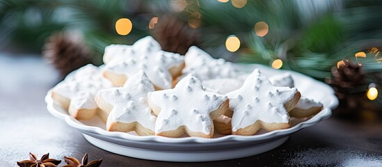 Poster - Delicious Homemade Cookies with Sweet White Frosting on Rustic Wooden Table