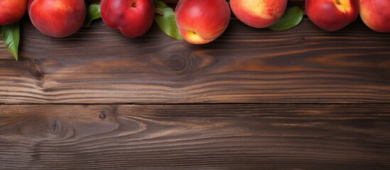 Aufkleber - Vibrant Red and Yellow Mangos Arranged on Rustic Wooden Table for Fresh and Juicy Harvest