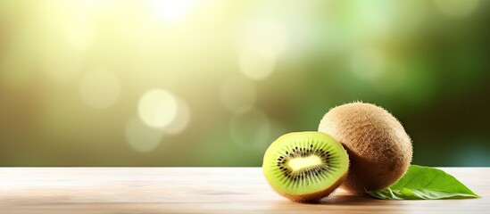 Aufkleber - Vibrant and Colorful Kiwi Pattern Design With Fresh Fruits and Green Leaves