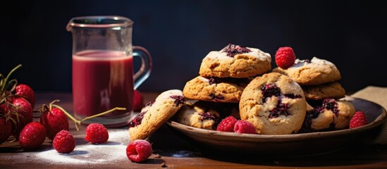 Fototapete - Delicious Homemade Cookies and Fresh Milk for a Cozy Snack Time