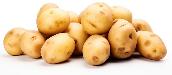 Aufkleber - A Variety of Fresh Potatoes Arranged Artfully on a Clean White Surface