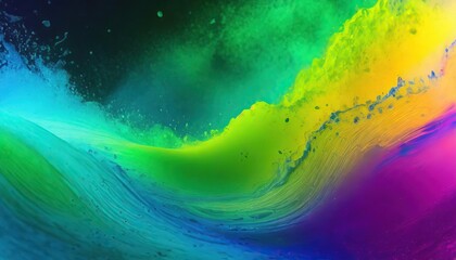 Wall Mural - Wave fluid flowing colors motion effect, holographic abstract background