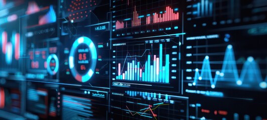 Infographics background 3d rendering, Market data and Infographics animation, Digital data graph processing investment and business statistics, Global business and market data analysis and reports