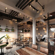 3d render of care restaurant interior