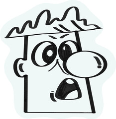 Sticker - illustration of a cartoon face expression