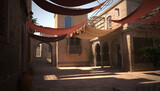 Fototapeta Kosmos - 3D Rendered old Moroccan Street with traditional buildings - 3D Illustration
