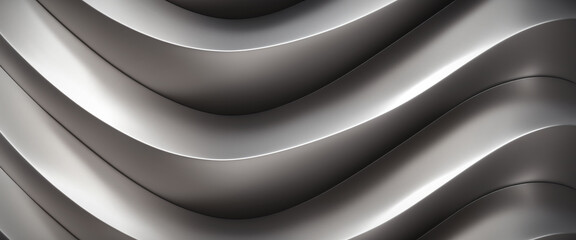 Wall Mural - Abstract background in silver colors made of curved metal strips and surfaces. Horisontal wallpaper for smartphone