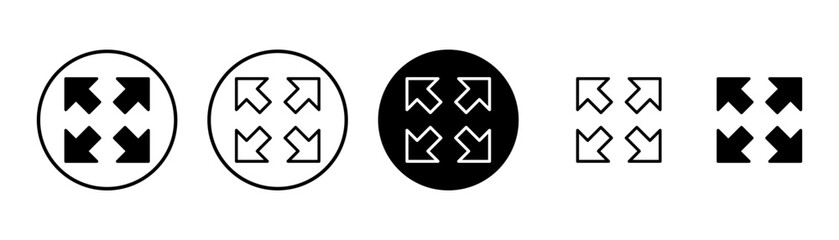Fullscreen Icon vector isolated on white background. Expand to full screen icon. Fullscreen sign icon. Arrows symbol