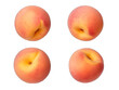 Set of peach fruit isolated on transparent background, transparency image, removed background