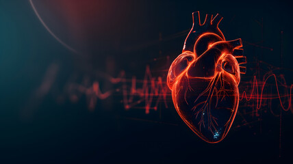 Digital Representation of a Human Heart in a Futuristic Style