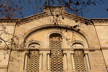 Canvas Print - Close up detail of the facade of Our Lady of Mount Carmel church