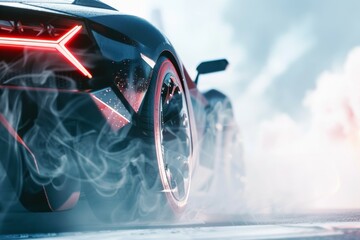 Poster - Drifting and racing concept. Background with selective focus and copy space