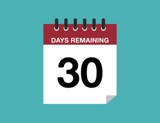 Poster - 30 days remaining. Remaining calendar days, time counter