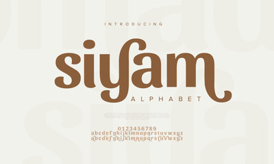 Wall Mural - Siyam premium luxury arabic alphabet letters and numbers. Elegant islamic  typography ramadan wedding serif font decorative vintage. Creative vector illustration