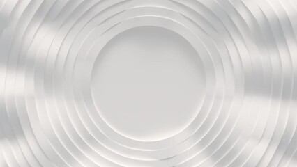 Wall Mural - Wave from concentric circles, rings on the surface. Bright, milky radio wave abstract motion background. Seamless loop. Copy Space