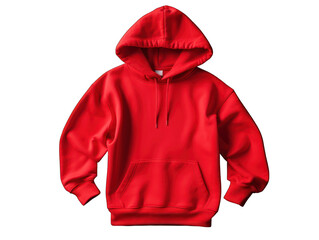Wall Mural - red hoodie isolated on transparent background, transparency image, removed background