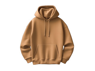 Wall Mural - Brown hoodie isolated on transparent background, transparency image, removed background
