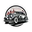 © Ranadhie - Classic vintage car vector design inspiration. Auto car logo design template. Classic vehicle symbol logotype. A classic car symbol silhouette.