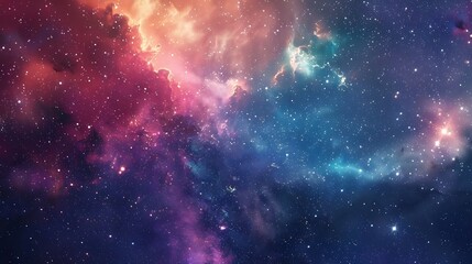 Aufkleber - Generative AI : Space background with realistic nebula and shining stars. Colorful cosmos with stardust and milky way.