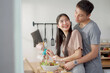 © DG PhotoStock - Couple having a breakfast together.