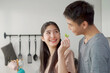 © DG PhotoStock - Couple having a breakfast together.
